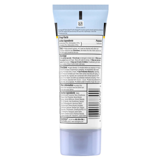 Sunscreen Neutrogena Ultra Sheer SPF 55 Lotion 3 oz. Tube