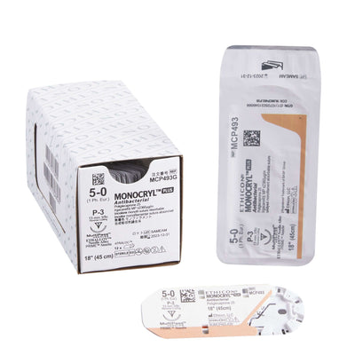 Ethicon 5/0, 18" Chromic Gut Undyed Absorbable Suture, 12/Box