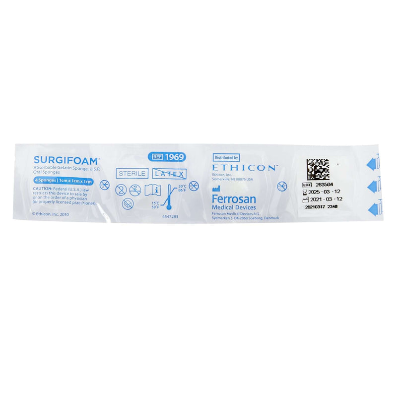 Surgifoam Absorbable Hemostatic Sponge 1 X 1 X 1 X 1 cm Sterile | SurgiMac Dental Supply