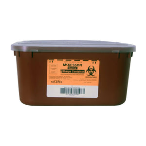 Sharps Container McKesson Red Base 5 H X 10 W X 7 D Inch Horizontal Entry 1 Gallon 101-8703