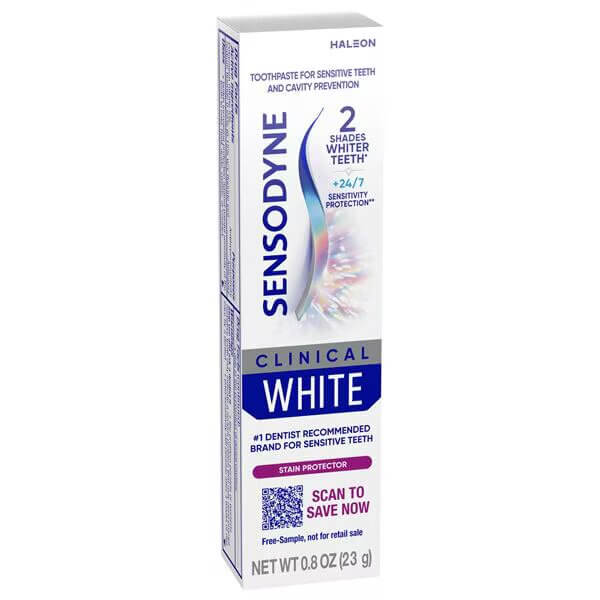 Sensodyne Clinical White Toothpaste 0.8oz Tube, 36/Case | SurgiMac Dental Supply