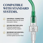SurgiMac Surgical Aspirating Tips, Green, 1/4" diameter, Molded at 30 degree angle, MacSafe, 25/Box, 50bx/Case