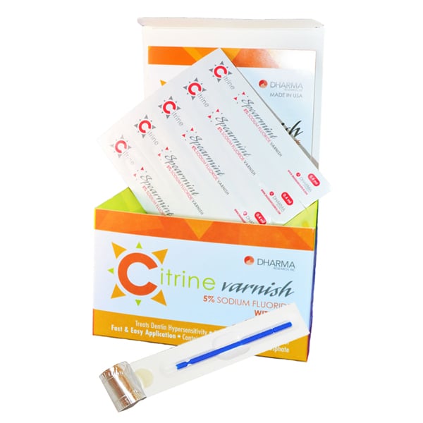Citrine 5% Sodium Fluoride Varnish with TCP - Spearmint. Case of 12 boxes: 50