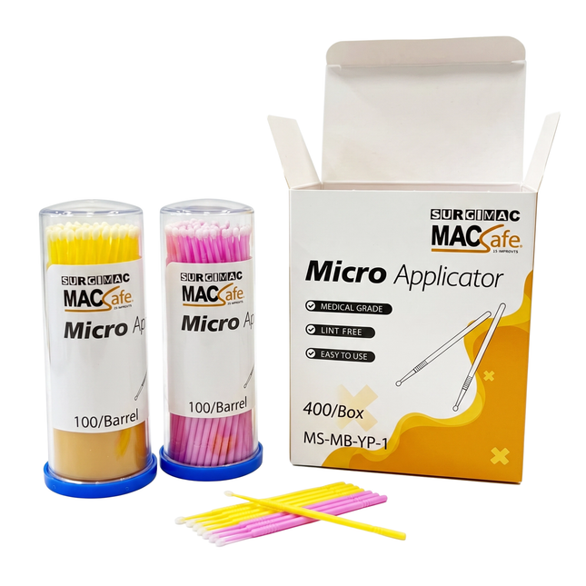 SurgiMac Disposable Micro Applicators Fine Assorted Colors 1.5mm (Yellow, Pink), MacSafe, 400/Box, 40box/Case