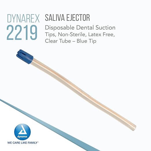 Saliva Ejector, Blue Tip/Clear Body (Pack of 1000) 2219-1
