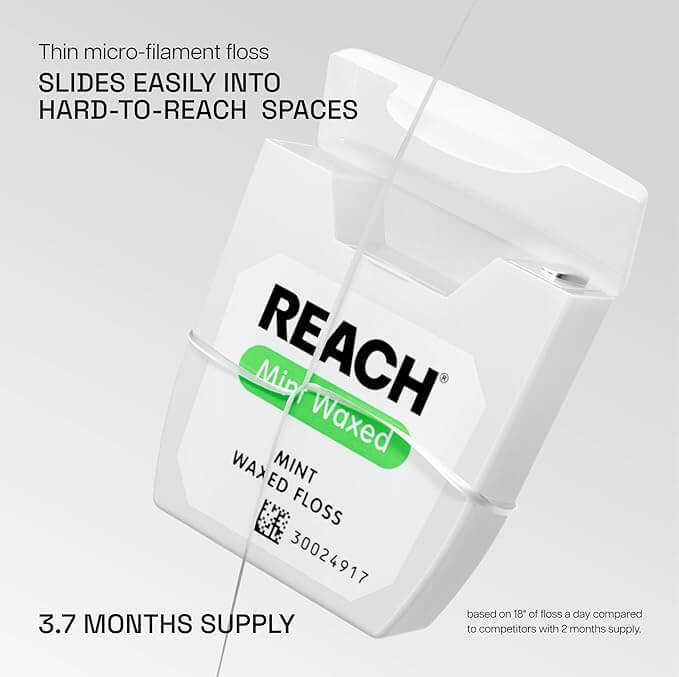 thumbnail image 2 of Reach Mint Waxed Dental Floss, 55 Yards (Pack Of 6 2 of 14