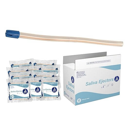 Saliva Ejector, Blue Tip/Clear Body (Pack of 1000) 2220