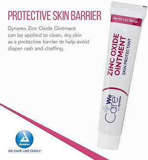 Dynarex Zinc Oxide Ointment, Protective Skin Barrier Ointment, Soothes, Prevents, and Relieves Diaper Rash, Chaffed Skin, and Irritation, White, 72 – 1 oz. Tubes of Ointment | SurgiMac Dental Supply