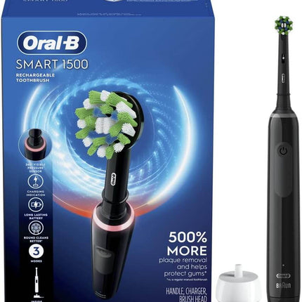 Oral-B Smart 1500 Electric Power Rechargeable Battery Toothbrush, Black