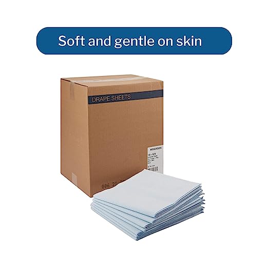 Drape Exam Sheets, Stretcher Sheet, Disposable, Blue, 40 in x 90 in, 50 Count 18-929