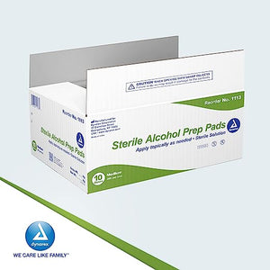 Dynarex Sterile Alcohol Prep Pads: Pre-moistened with 70% Isopropyl Alcohol 1113-1
