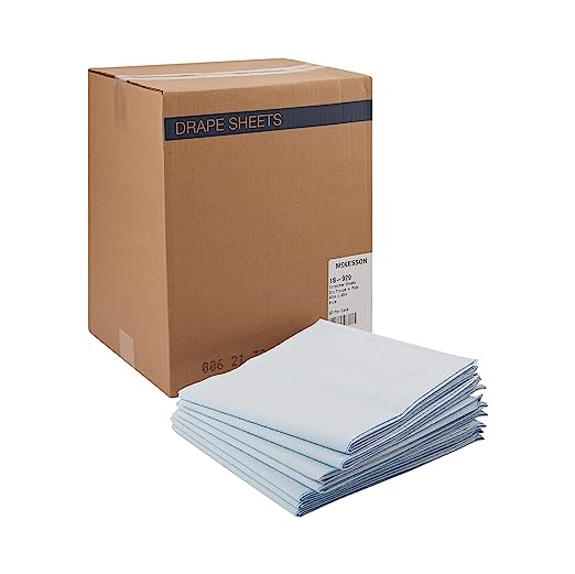 McKesson | Drape Exam Sheets, Stretcher Sheet, Disposable, Blue, 40 in x 90 in, 50 Count | 18-929