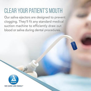 Saliva Ejector, Blue Tip/Clear Body (Pack of 1000) 2219-1