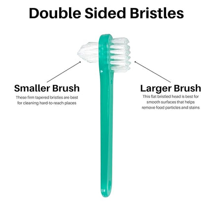 Denture Brush 2-Sided Bristle Green