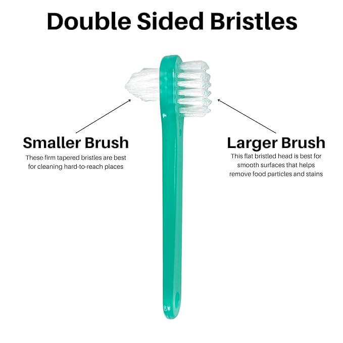 Denture Brush 2-Sided Bristle Green 16-TBDEN