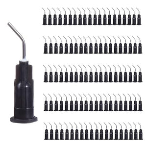 Pre-Bent Applicator Needle Tips, Black 19 gauge, bag of 100 Tips Q-1229