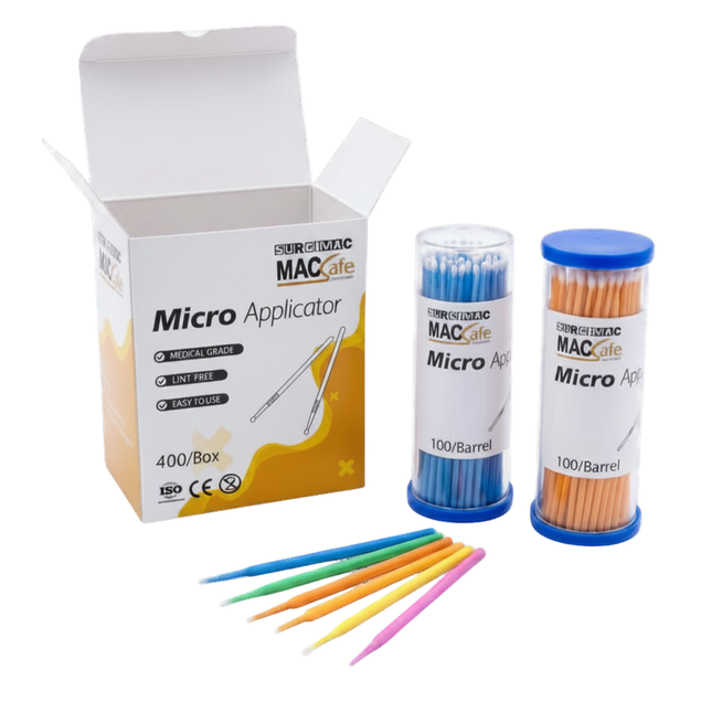 SurgiMac Disposable Micro Applicators Regular Assorted Colors 2.0mm (Blue, Green, Orange, Purple), MacSafe, 400/Box, 40box/Case