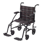 Transport Chair drive Fly-Lite 19 Inch Seat Width Full Length Arm Swing-Away Footrest Aluminum Frame with Black Finish | SurgiMac Dental Supply