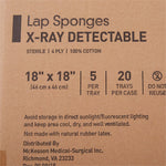 Surgical Laparotomy Sponge McKesson X-Ray Detectable Cotton 18 X 18 Inch 5 Count Hard Pack Sterile | SurgiMac Dental Supply