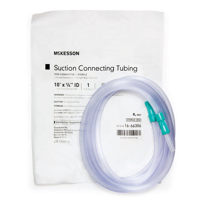 Suction Tubing McKesson Clear 1/4 Inch I.D. 10 Foot Length PVC Sterile