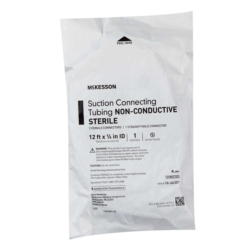 Suction Tubing McKesson Clear 1/4 Inch I.D. 12 Foot Length Non-Conductive Plastic Sterile | SurgiMac Dental Supply