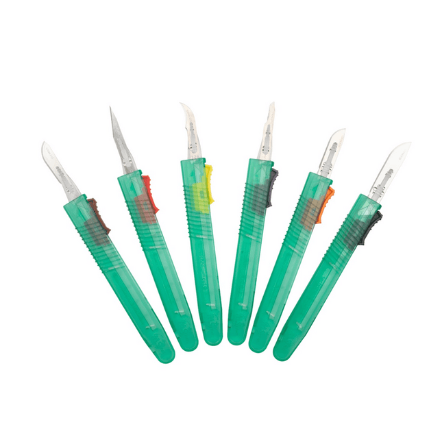 SurgiMac | RELI-CUT #12 Disposable Retractable Safety Scalpels with TECHNOCUT Premium Blade | 6008TR-12