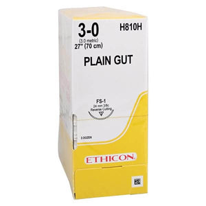 Ethicon Suture 3-0 27" Plain Gut Monofilament FS-1 Yellowish Tan 36/Bx | SurgiMac Dental Supply