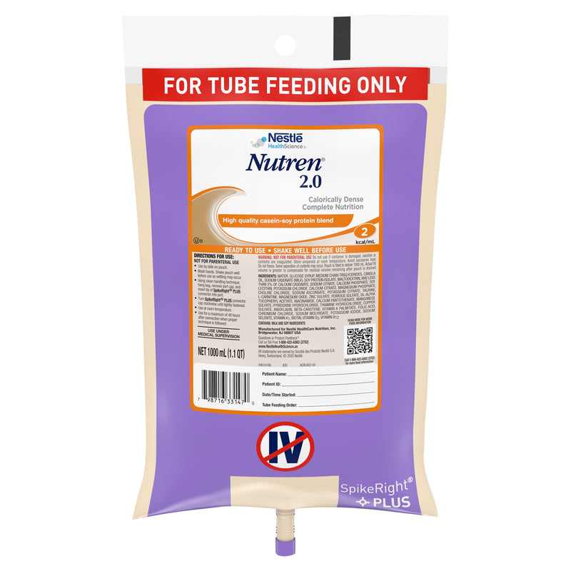 Tube Feeding Formula Nutren 2.0 Unflavored Liquid CS/6 00798716441469