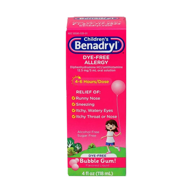 J & J Sales | Children's Allergy Relief Children's Benadryl 12.5 mg Strength Liquid 4 oz. | 35058053504