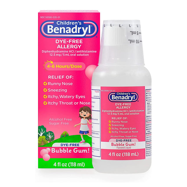 J & J Sales | Children's Allergy Relief Children's Benadryl 12.5 mg Strength Liquid 4 oz. | 35058053504