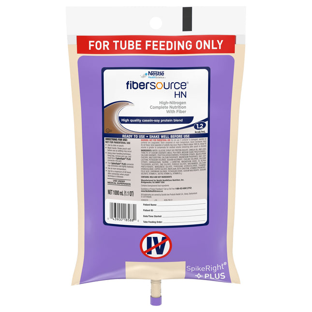 Nestle | Tube Feeding Formula Fibersource HN Unflavored Liquid 1000 mL | 10043900185887-1