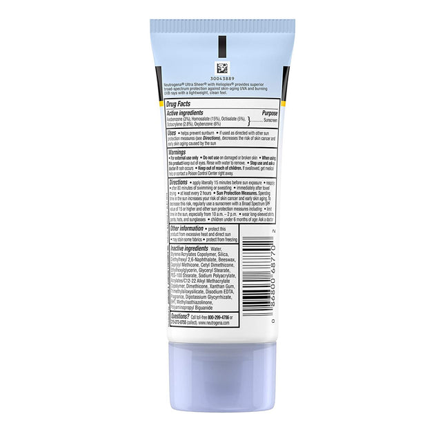 J & J Sales | Sunblock Neutrogena Ultra Sheer SPF 70 Lotion 3 oz. Tube | 10086800687709-1