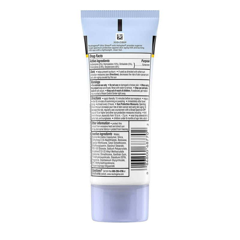 Sunblock Neutrogena Ultra Sheer SPF 70 Lotion 3 oz. Tube 10086800687709-1