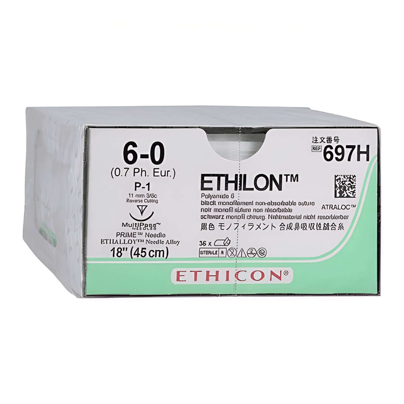 Ethilon™ Nylon P-1 3/8 Circle Precision Reverse Cutting Needle Size 6-0 Monofilament | SurgiMac Dental Supply