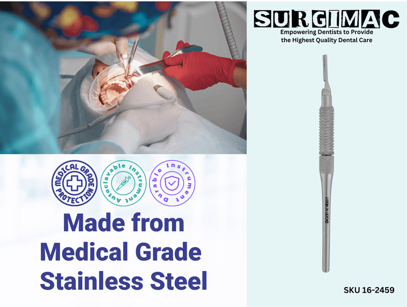 SurgiMac Movable Adjustable Scalpel Blade Handle, Stainless Steel, Pro Series, 1/Pk | SurgiMac Dental Supply
