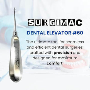Dental Elevator #60, Spade Root Extracting Elevator with Concave Tip, Stainless Steel 12-1901s