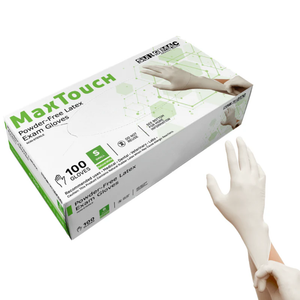 SurgiMac Latex Exam Gloves, White, MacTouch, 100/Box