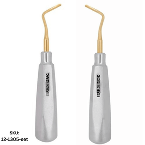 SurgiMac #302 & #303 Apical Elevator Set, Gold (TiN) Tips, Stainless Steel, Air Series, 2/Pk | SurgiMac Dental Supply