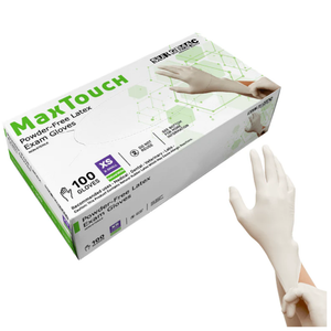 SurgiMac Latex Exam Gloves, White, MacTouch, 100/Box