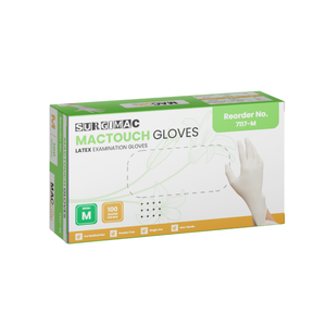 SurgiMac Latex Exam Gloves, White, MacTouch