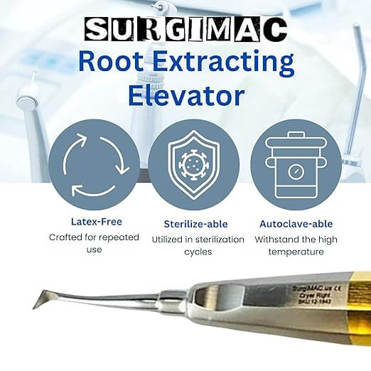 Cryer #44 and #45 Root Elevators, Gold - Set of Left & Right, Stainless Steel, Air Series 12-1944