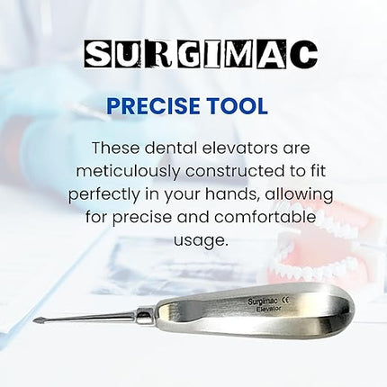 Dental Elevator #60, Spade Root Extracting Elevator with Concave Tip, Stainless Steel
