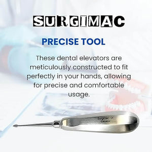 Dental Elevator #60, Spade Root Extracting Elevator with Concave Tip, Stainless Steel 12-1901s
