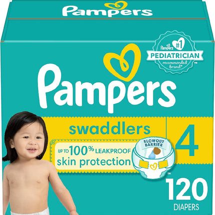 Pampers Swaddlers, Diaper, Size 4, 120/cs