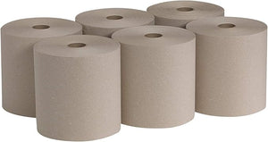 Pacific Blue Basic Recycled Hardwound Paper Towel Rolls by GP PRO (Georgia-Pacific), Brown, 26301, 800 Feet Per Roll, 6 Rolls Per Case | SurgiMac Dental Supply