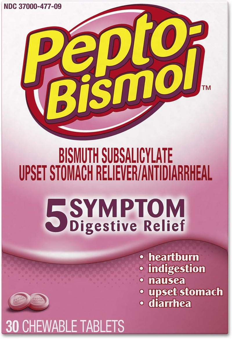 Pepto-Bismol Tablet Original Chewable 30/pk, 24 pk/cs 0149003977