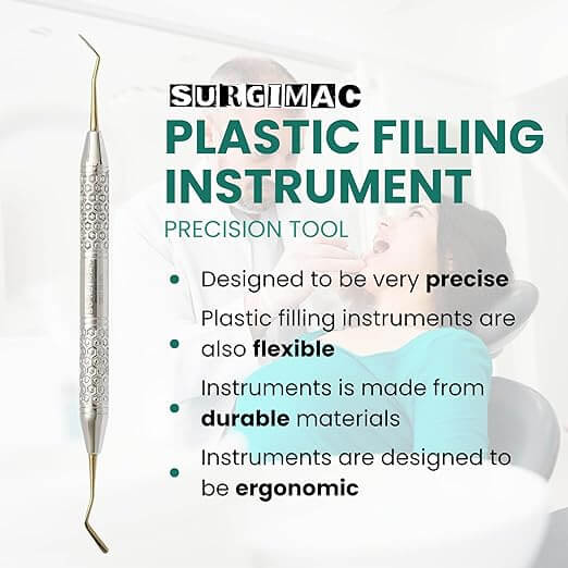 SurgiMac Plastic Filling Instrument, Gold Tips, Stainless Steel, Hexa Series, 1/Pk 13-1012G-H