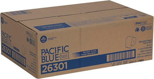 Pacific Blue Basic Recycled Hardwound Paper Towel Rolls by GP PRO (Georgia-Pacific), Brown, 26301, 800 Feet Per Roll, 6 Rolls Per Case | SurgiMac Dental Supply