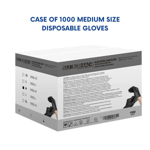 Nitrile Exam Gloves MacSoft by SurgiMac | Black | Chemo Tested | 100 Count 8115-XS