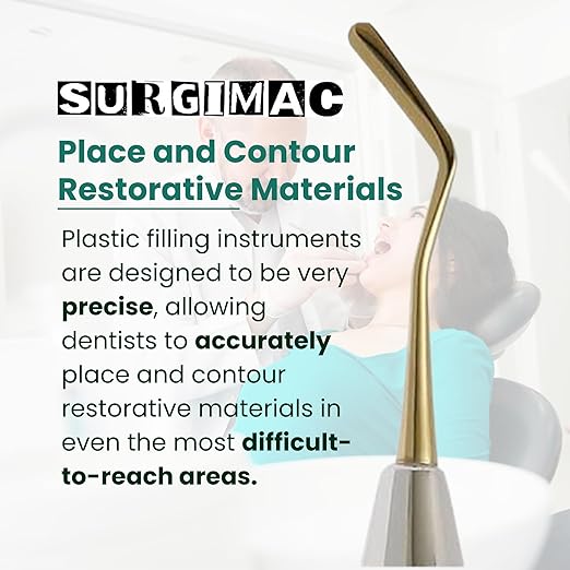 SurgiMac Plastic Filling Instrument, Gold Tips, Stainless Steel, Hexa Series, 1/Pk 13-1012G-H